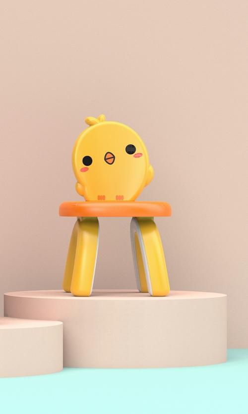 小心 歪头杀,卡通童椅产品设计